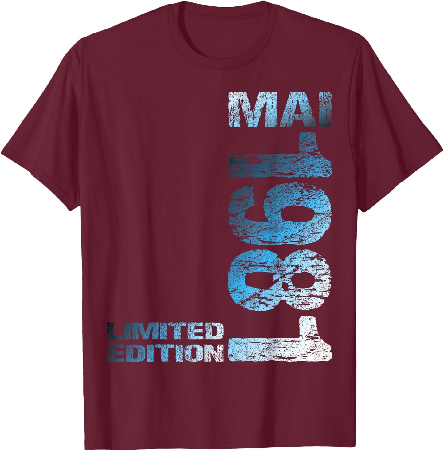 Limited Edition Mai 1981 Mann Frau 45. Geburtstag T-Shirt - T-Shirt | Maroon