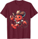 Western Rodeo Cowboy Outfit Hat Lobster Texas Animals T-Shirt - T-Shirt | Maroon