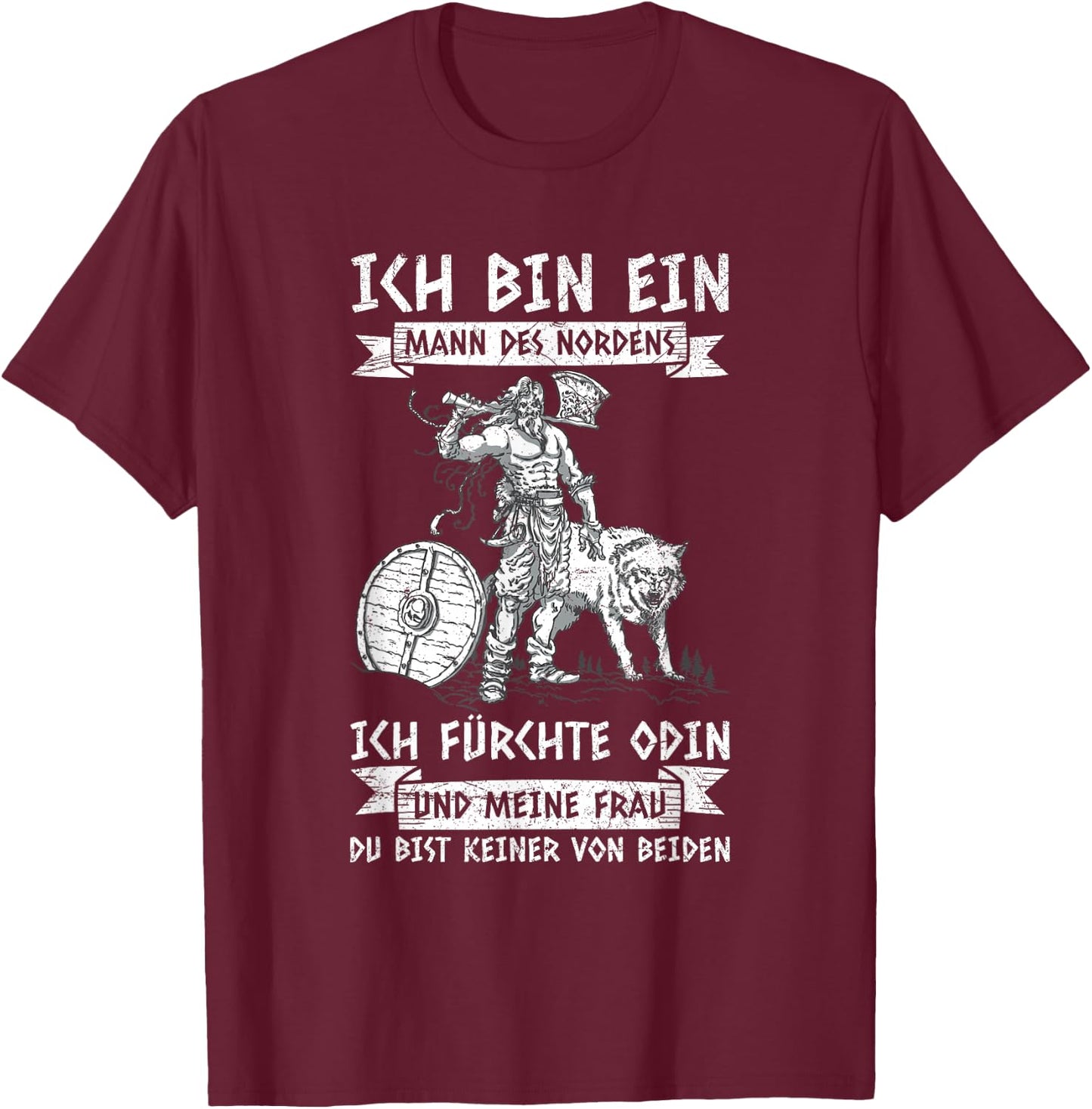 Men's Viking Ich Bin Ein Mann Des Nordens NordMEN , black, s T-Shirt - T-Shirt | Maroon