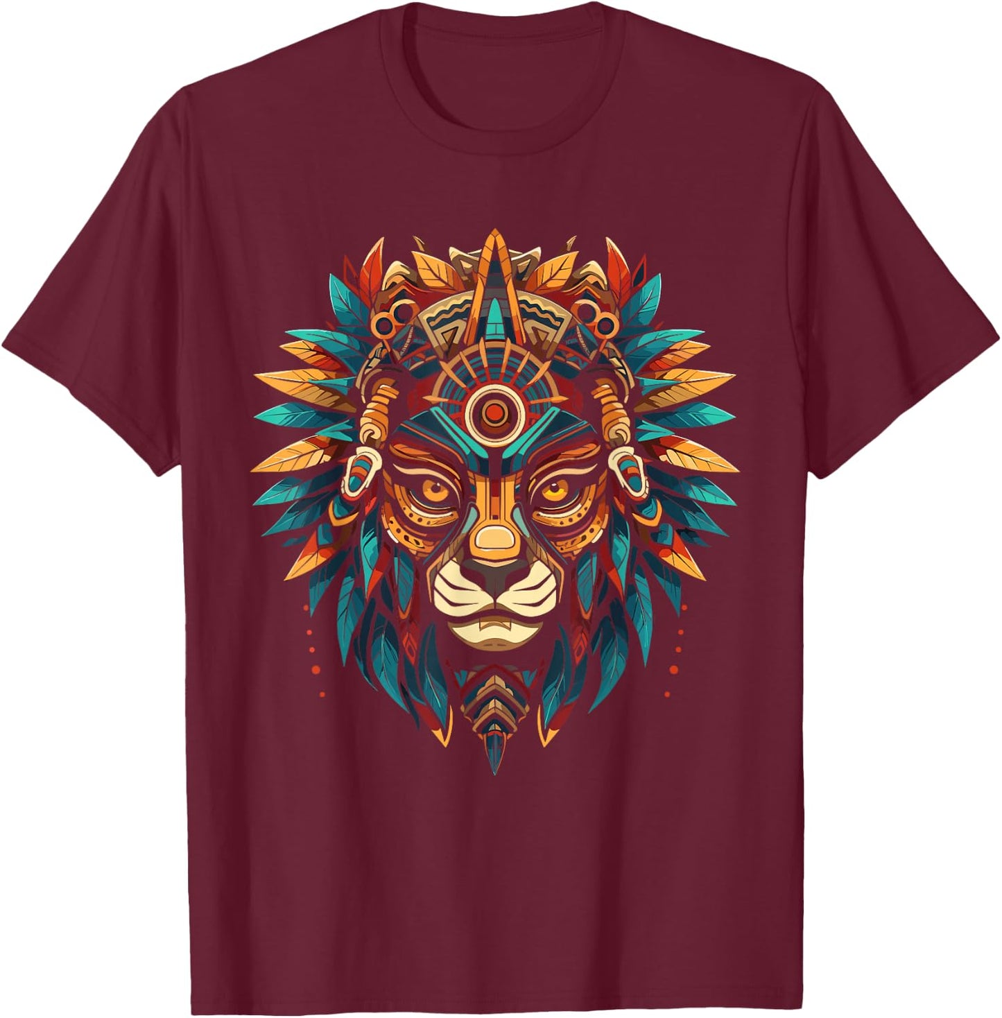 Aztec Jaguar Warrior Aztec Culture Mayan Indigenous T-Shirt - T-Shirt | Maroon