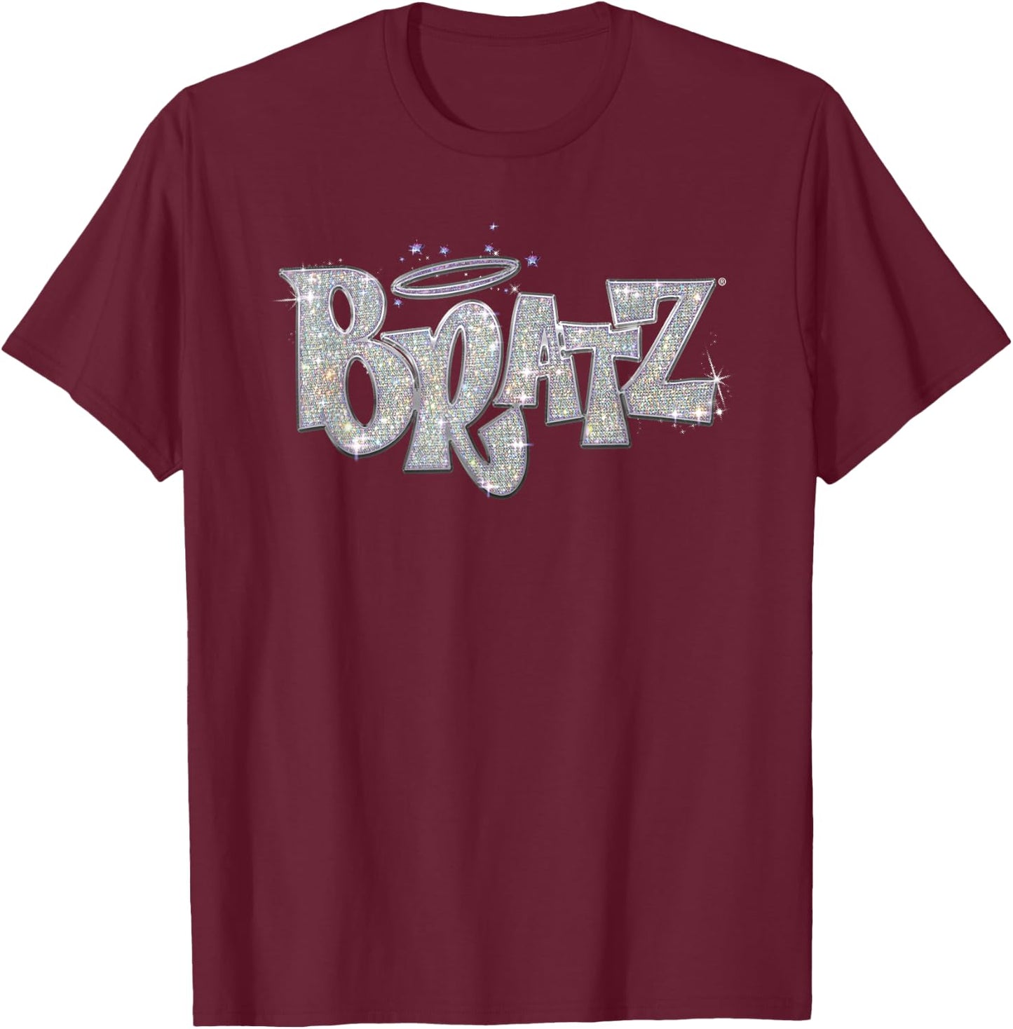Glitter Bratz Logo , Black, S T-Shirt - T-Shirt | Maroon