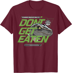 Jurassic World: Camp Cretaceous Rule 1 Don't Get Eaten T-Shirt - T-Shirt | Maroon