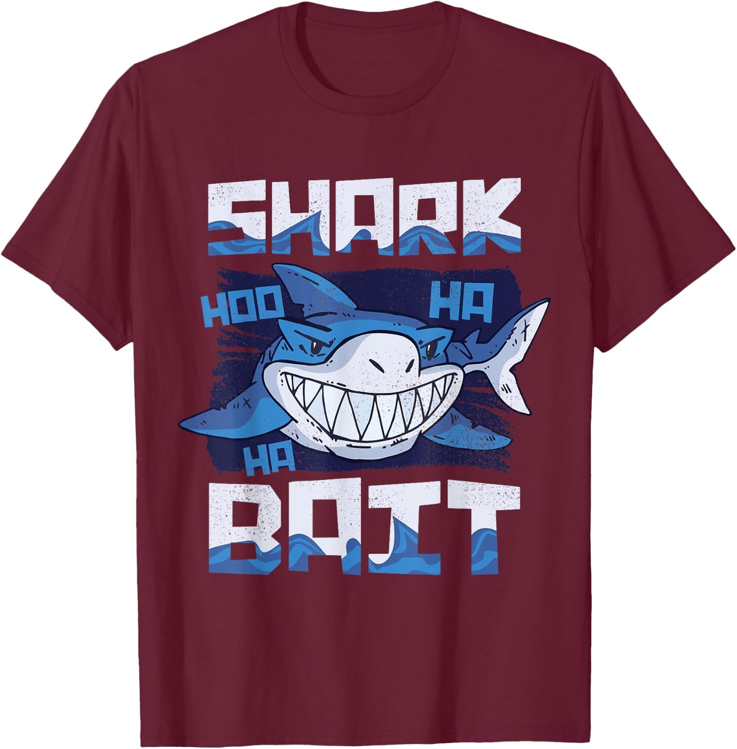 Shark Bait Hoo Ha Ha Funny T Shirt Funny Shark of Week T-Shirt - T-Shirt | Maroon