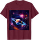 Saturn Planet Galaxy Nebula Space T-Shirt - T-Shirt | Maroon
