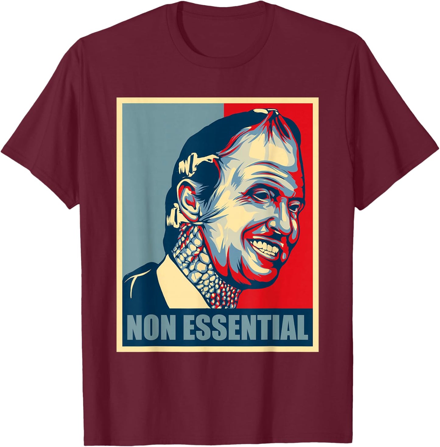 Funny Meme Anti Gavin Newsom Non Essential Lizard man T-Shirt - T-Shirt | Maroon