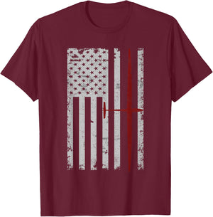 Glider Sailplane Pilot Patriotic Flag Soaring T-Shirt - T-Shirt | Maroon