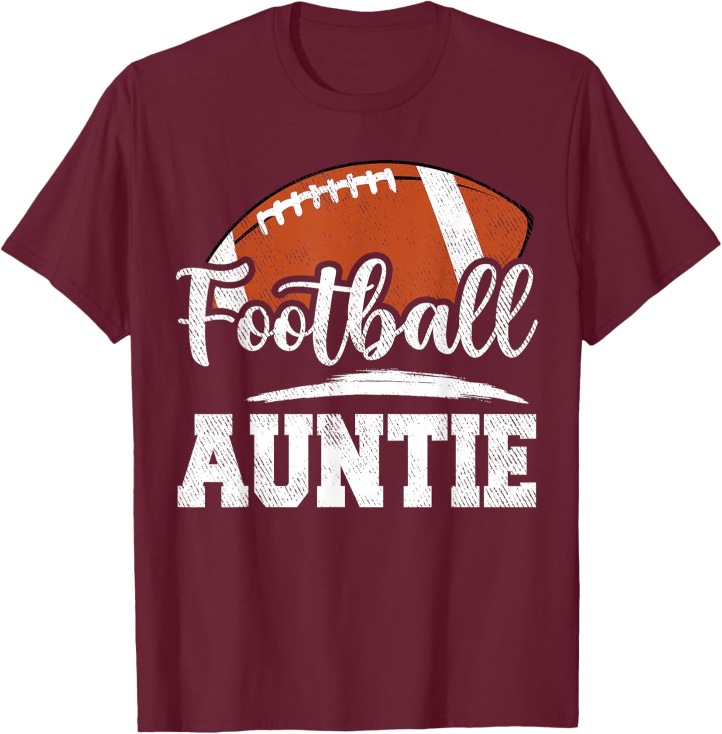 Football Auntie Football Player Game Day Mother's Day T-Shirt - T-Shirt | Maroon