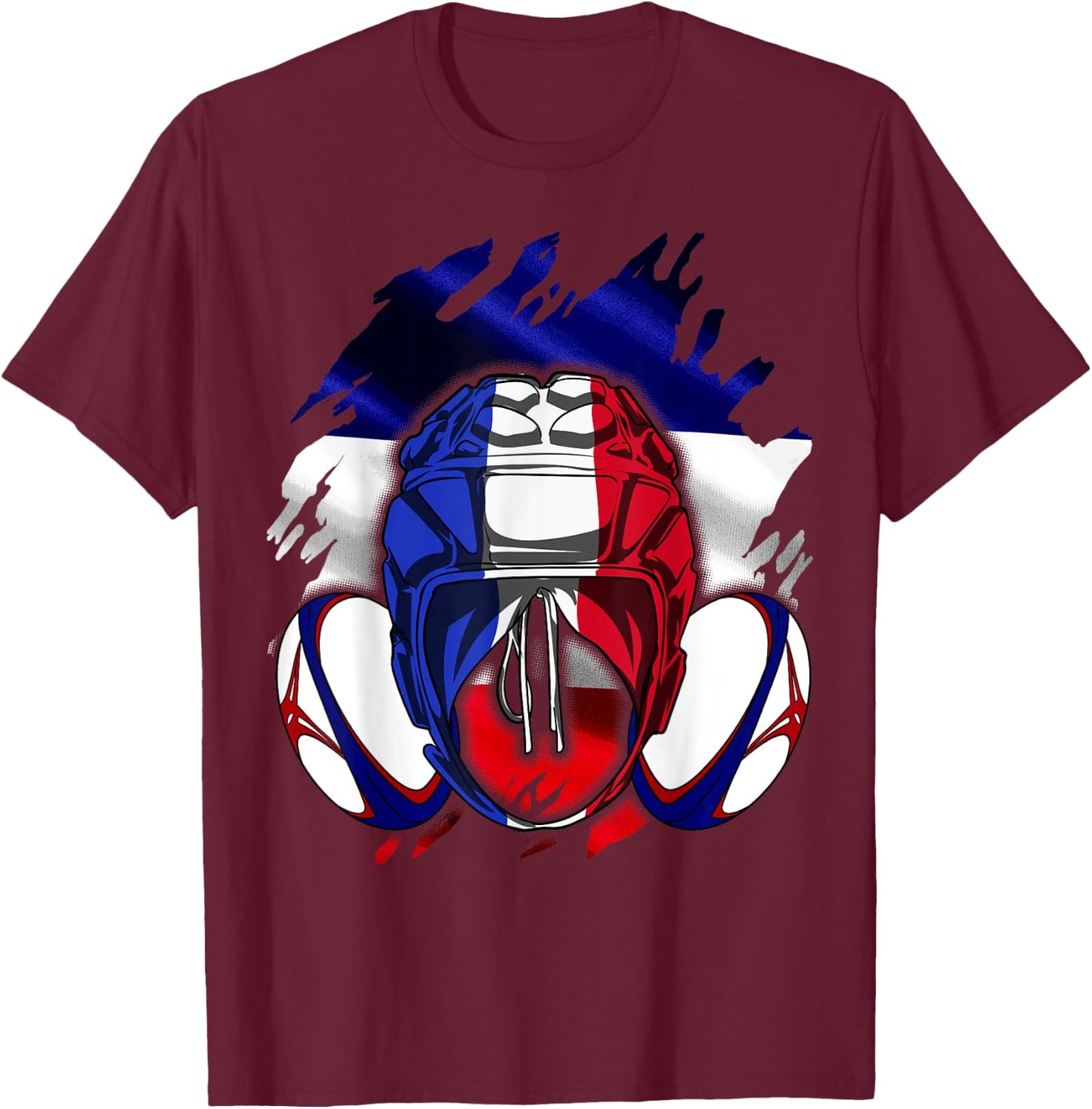 Rugby Shirt Player Child Man Flag Rooster Men Women , Black, S T-Shirt - T-Shirt | Maroon