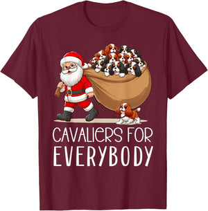 Cavalier King Charles Spaniel Christmas Funny Cavalier Dog Women Kids T-Shirt - T-Shirt | Maroon