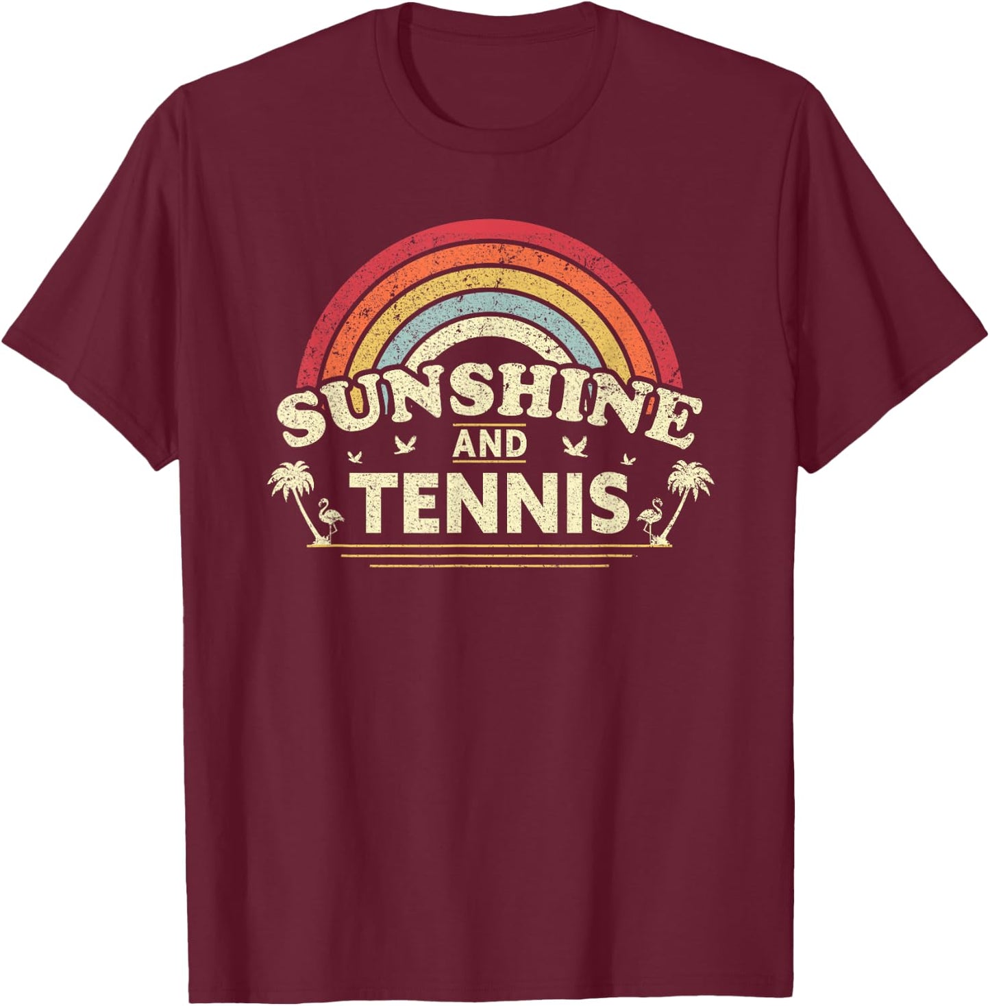 Sunshine, Tennis Shirt or Women. Retro, Country T-Shirt - T-Shirt | Maroon