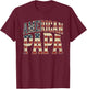 Retro Camo Dad American Flag Papa Fathers Day T-Shirt - T-Shirt | Maroon