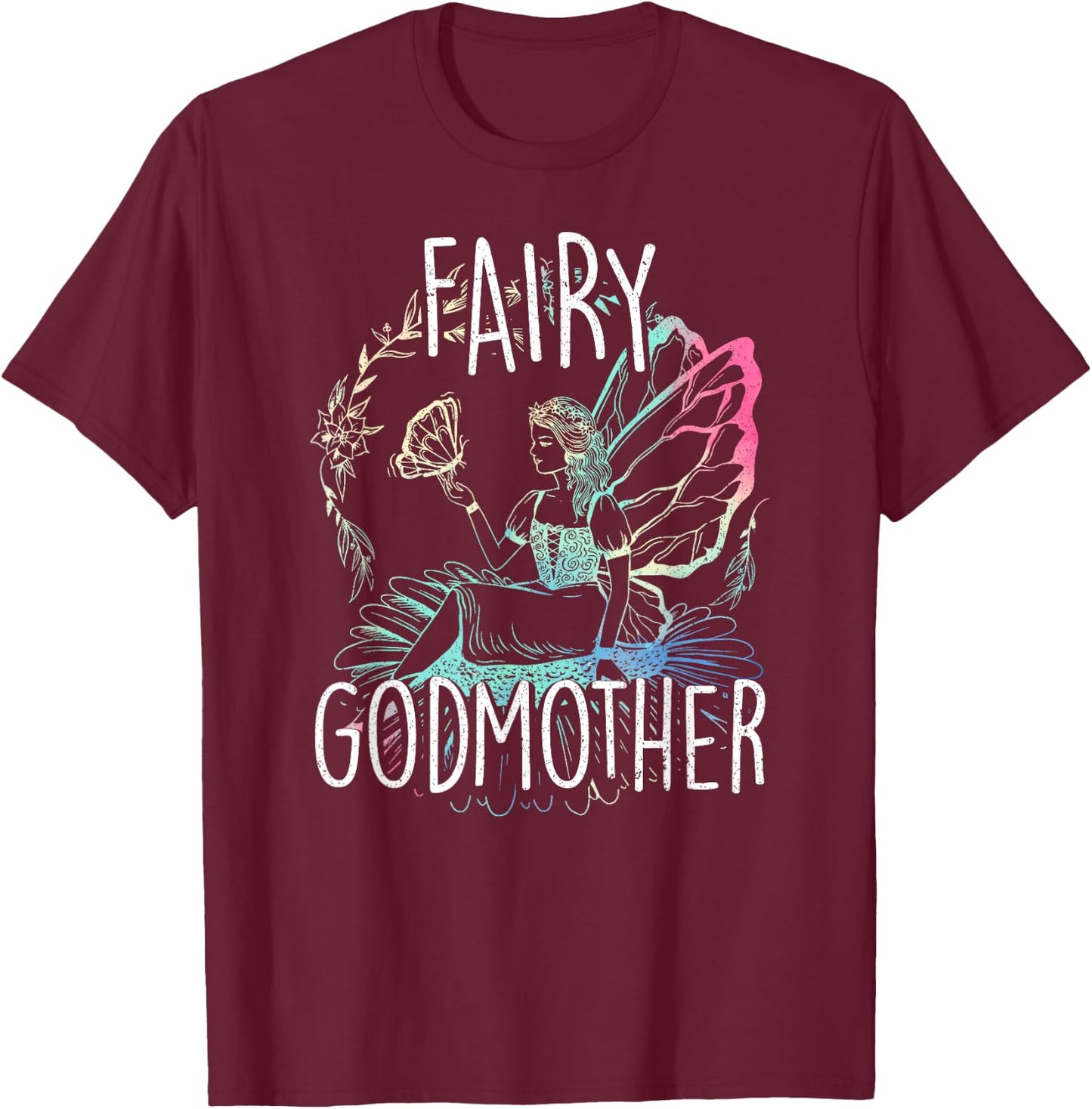 Godmother Magic Fairy Tales Fairy Godmother Godmom Godparents T-Shirt - T-Shirt | Maroon