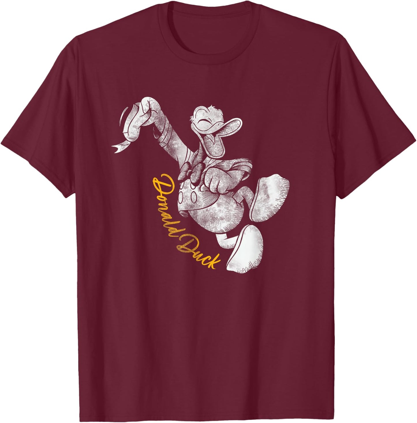 Disney Donald Duck Dance Classic Vintage Retro Distressed T-Shirt - T-Shirt | Maroon