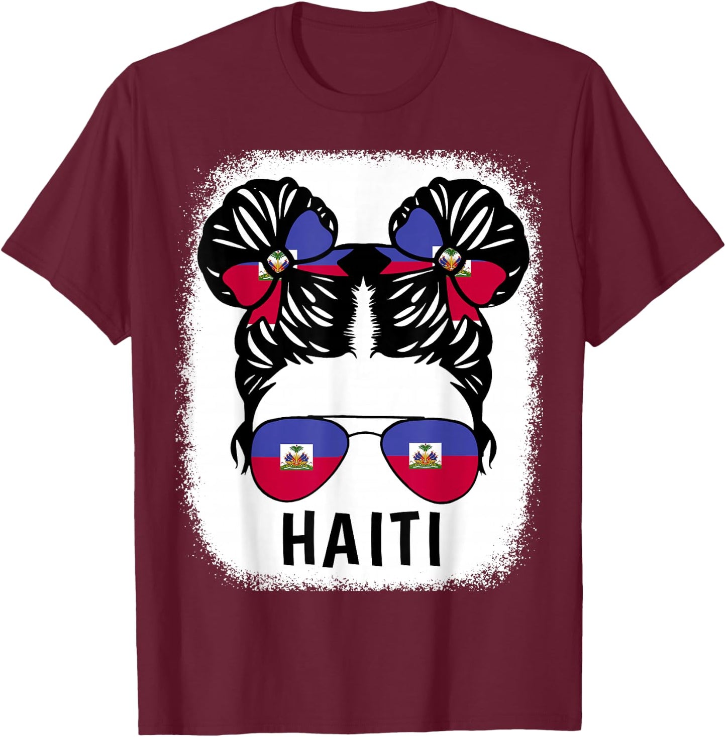 Haiti Girl Haitian Flag Shirt Hispanic Heritage Month Kids T-Shirt - T-Shirt | Maroon