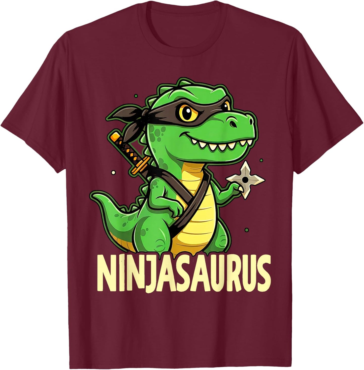 Funny Dinosaur Karate Ninja Martial Arts Funny Boys Kids T-Shirt - T-Shirt | Maroon