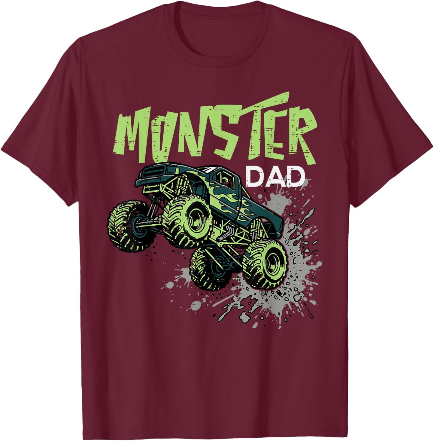 Monster Truck Dad Off Road Racing Family Matching Papa Men T-Shirt - T-Shirt | Maroon