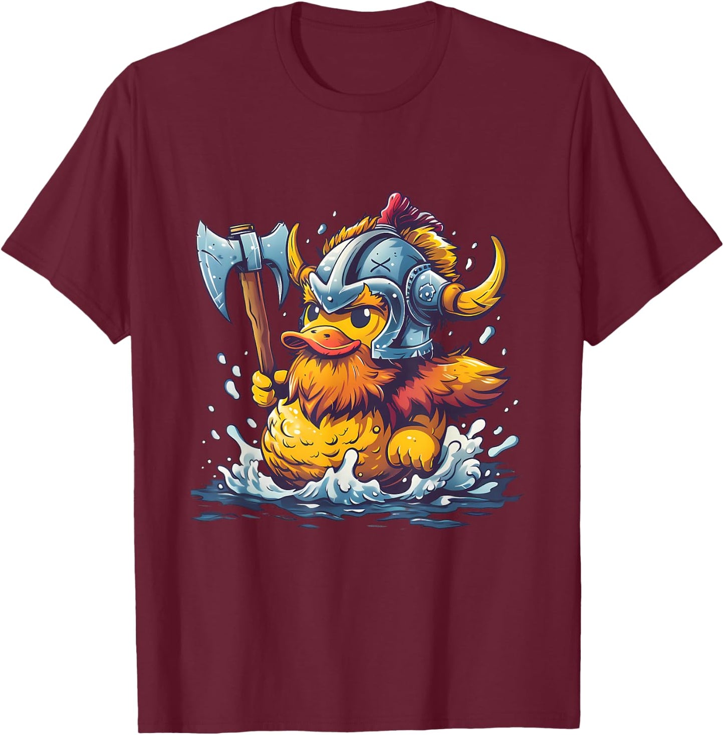 Rubber Duck Viking Helmet Rubber Duck T-Shirt - T-Shirt | Maroon