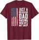 Regular Dad Raising Wolves Not Sheep - Fathers Day - ON BACK T-Shirt - T-Shirt | Maroon