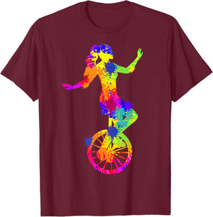 Unicycle Girls' Unicycle Children's , black T-Shirt - T-Shirt | Maroon