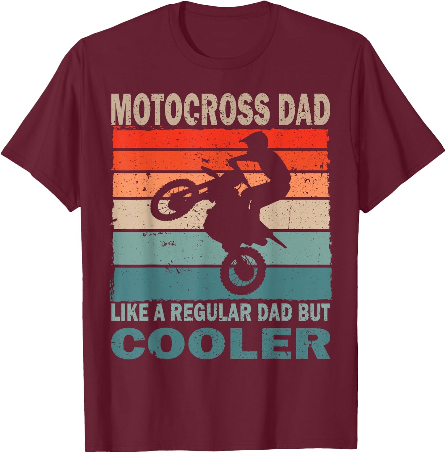 Retro vintage dirt bike dad motocross fan Father's Day T-Shirt - T-Shirt | Maroon