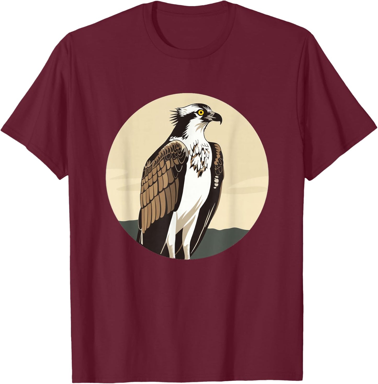 Osprey Bird Round Logo T-Shirt - T-Shirt | Maroon