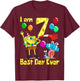 Mademark x SpongeBob SquarePants - SpongeBob I am 7 Years Old Birthday Party T-Shirt - T-Shirt | Maroon