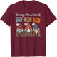 with German Text "Zwerge Der Weisheit Schau Nicht Hör Nicht Speich Nicht Sprich Nicht Zwer, black T-Shirt - T-Shirt | Maroon