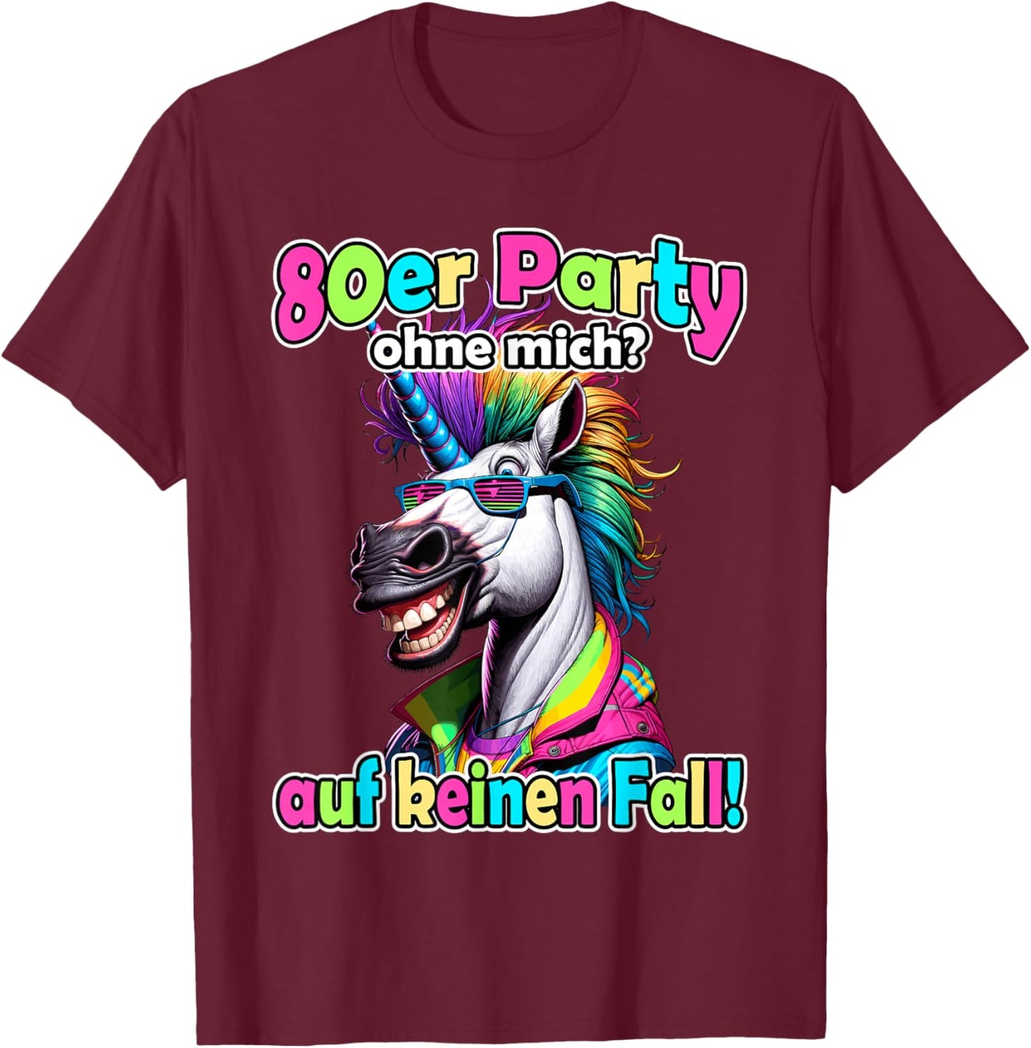 80er Jahre Outfit Herren Motto-Party 80er Jahre Outfit Damen T-Shirt - T-Shirt | Maroon