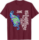 June Girl She Whispered Back I Am The Storm Butterfly T-Shirt - T-Shirt | Maroon
