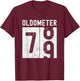 Oldometer 79th Birthday Funny Retro Turning 79 Years Old Men T-Shirt - T-Shirt | Maroon