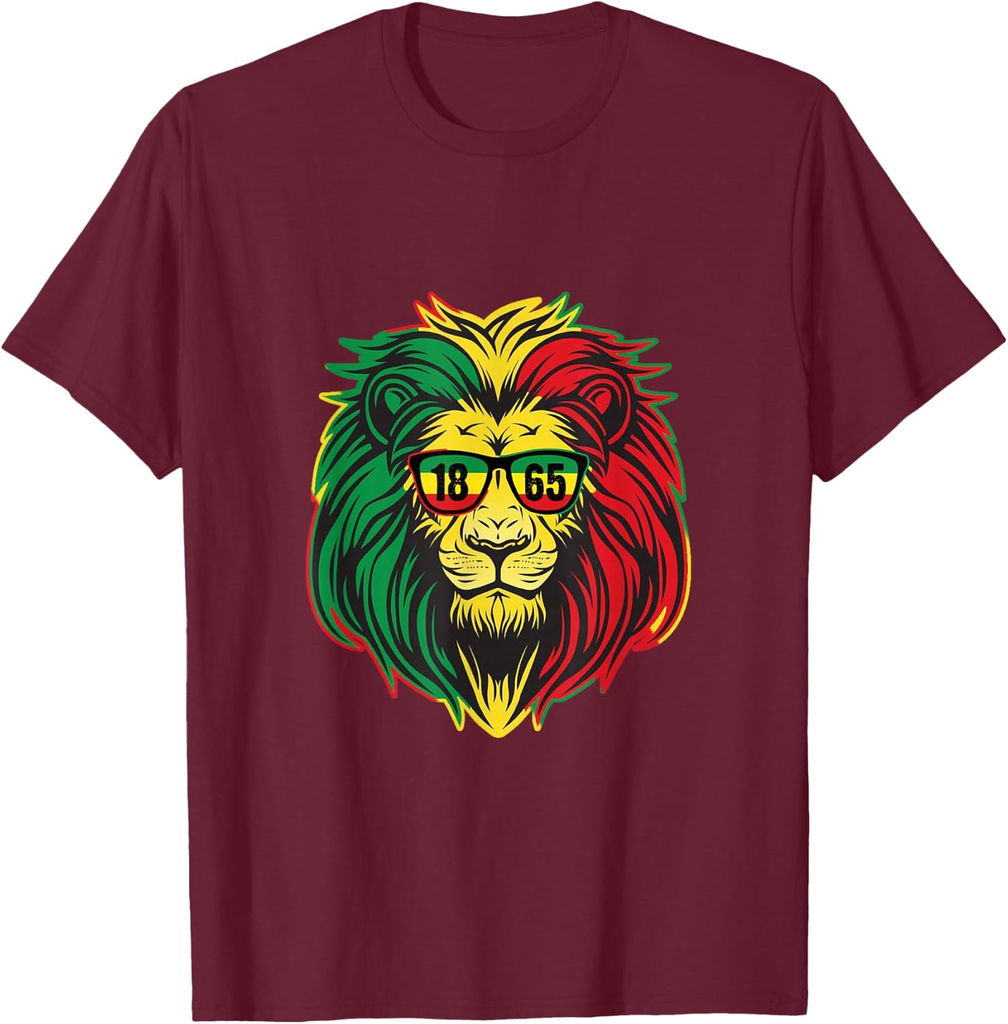 Lion juneteenth Shirt Women Dress Black History Freedom 1865 T-Shirt - T-Shirt | Maroon