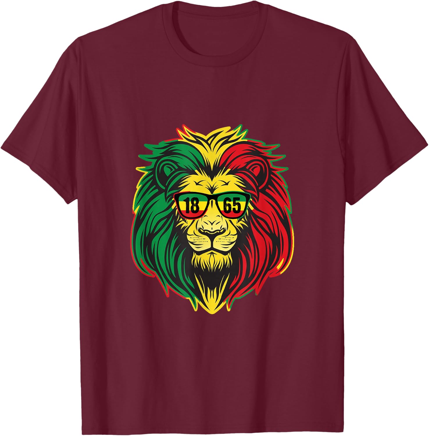 Lion juneteenth Shirt Women Dress Black History Freedom 1865 T-Shirt - T-Shirt | Maroon