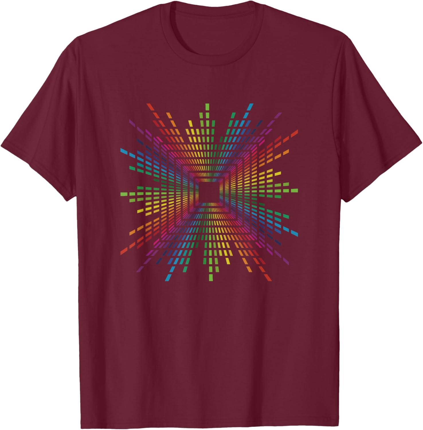 Soundwave Equalizer Music DJ Audio Wave Look Rainbow T-Shirt - T-Shirt | Maroon