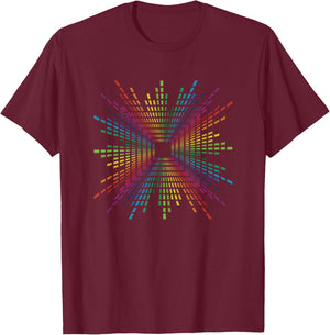 Soundwave Equalizer Music DJ Audio Wave Look Rainbow T-Shirt - T-Shirt | Maroon