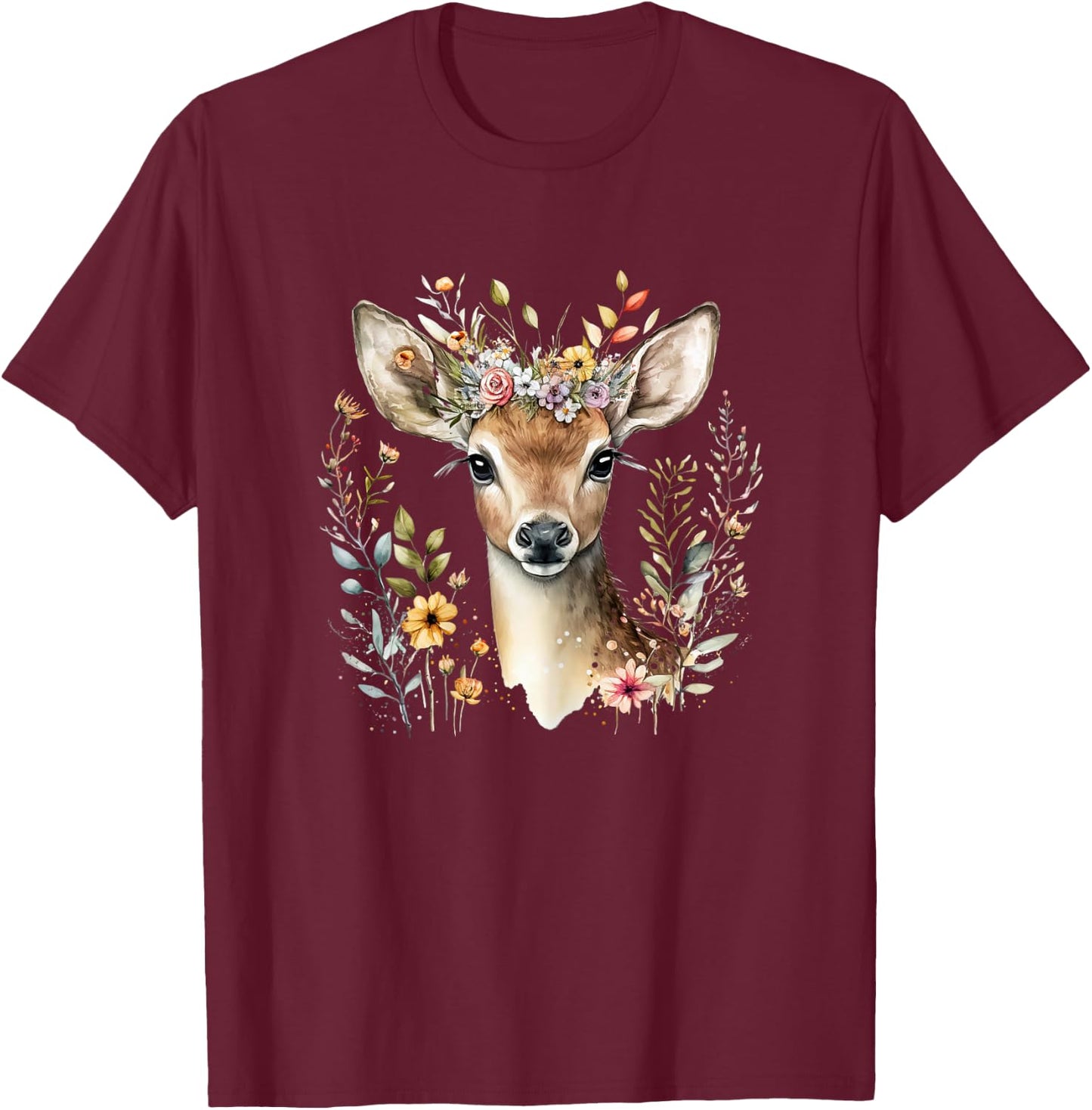 Deer, Deer, Deer Costume, Ladies, Deer Costume, Girls, Costume , black T-Shirt - T-Shirt | Maroon
