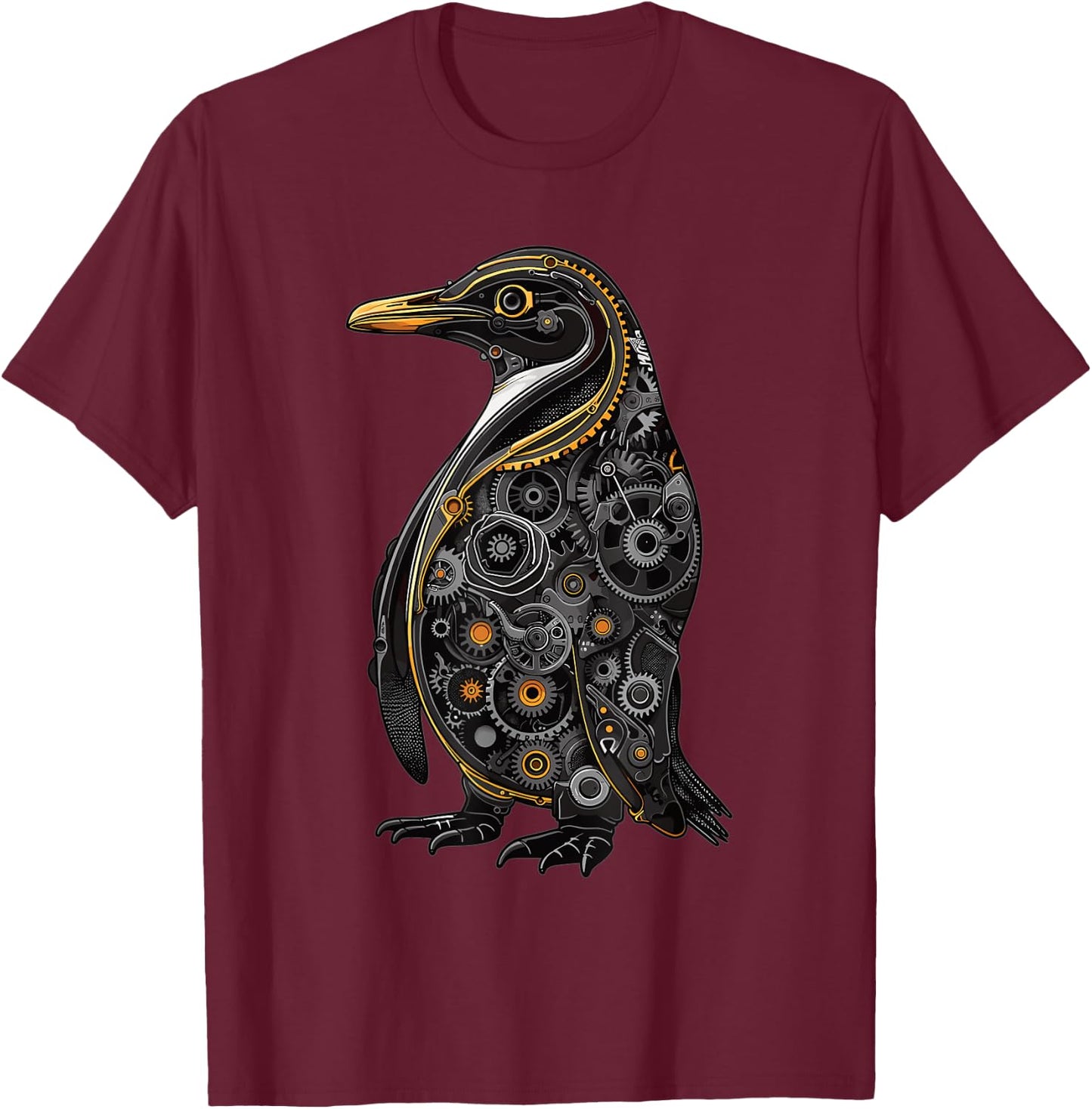 Steam Punk Penguin Steampunk Art T-Shirt - T-Shirt | Maroon