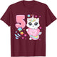 Birthday girl 5 years old, cat, unicorn, 5th birthday T-Shirt - T-Shirt | Maroon