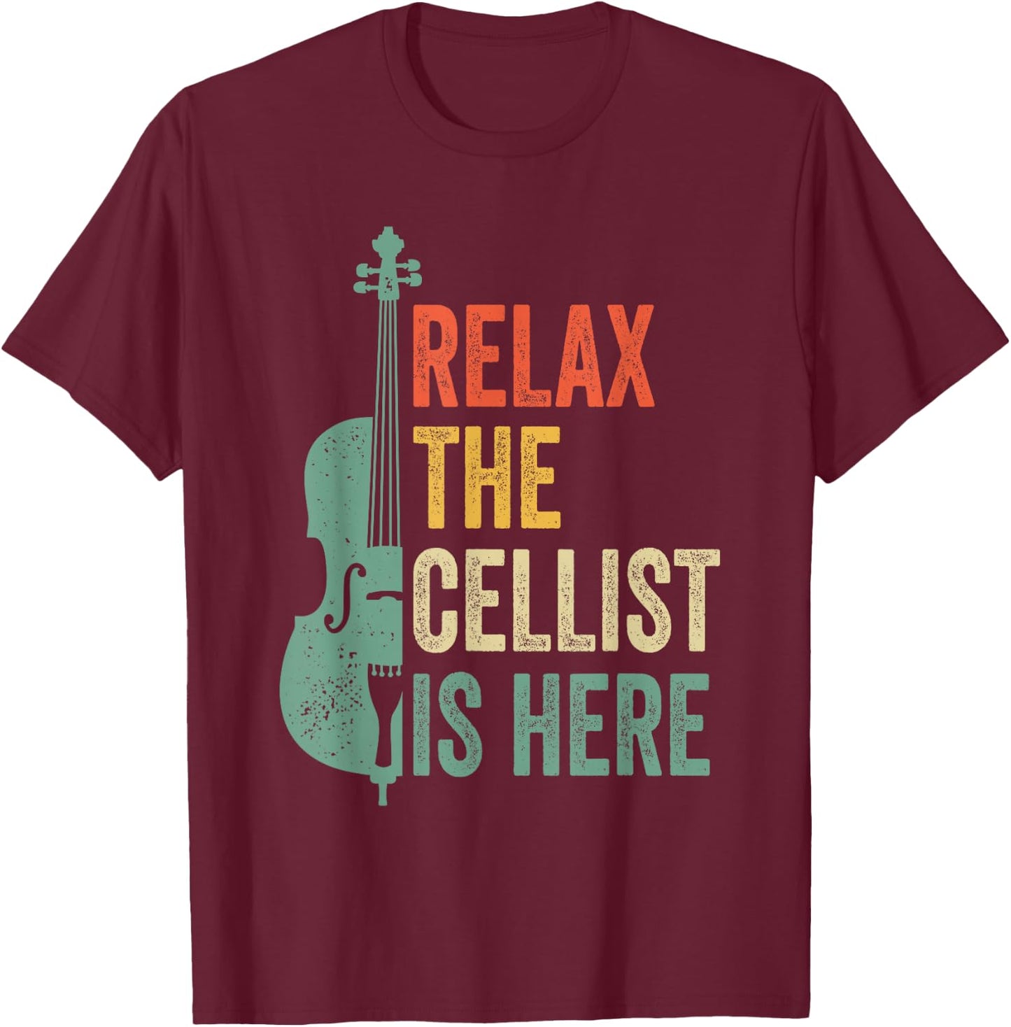 Violoncello Orchester Cello Musiker Klassische Musik Cellist T-Shirt - T-Shirt | Maroon