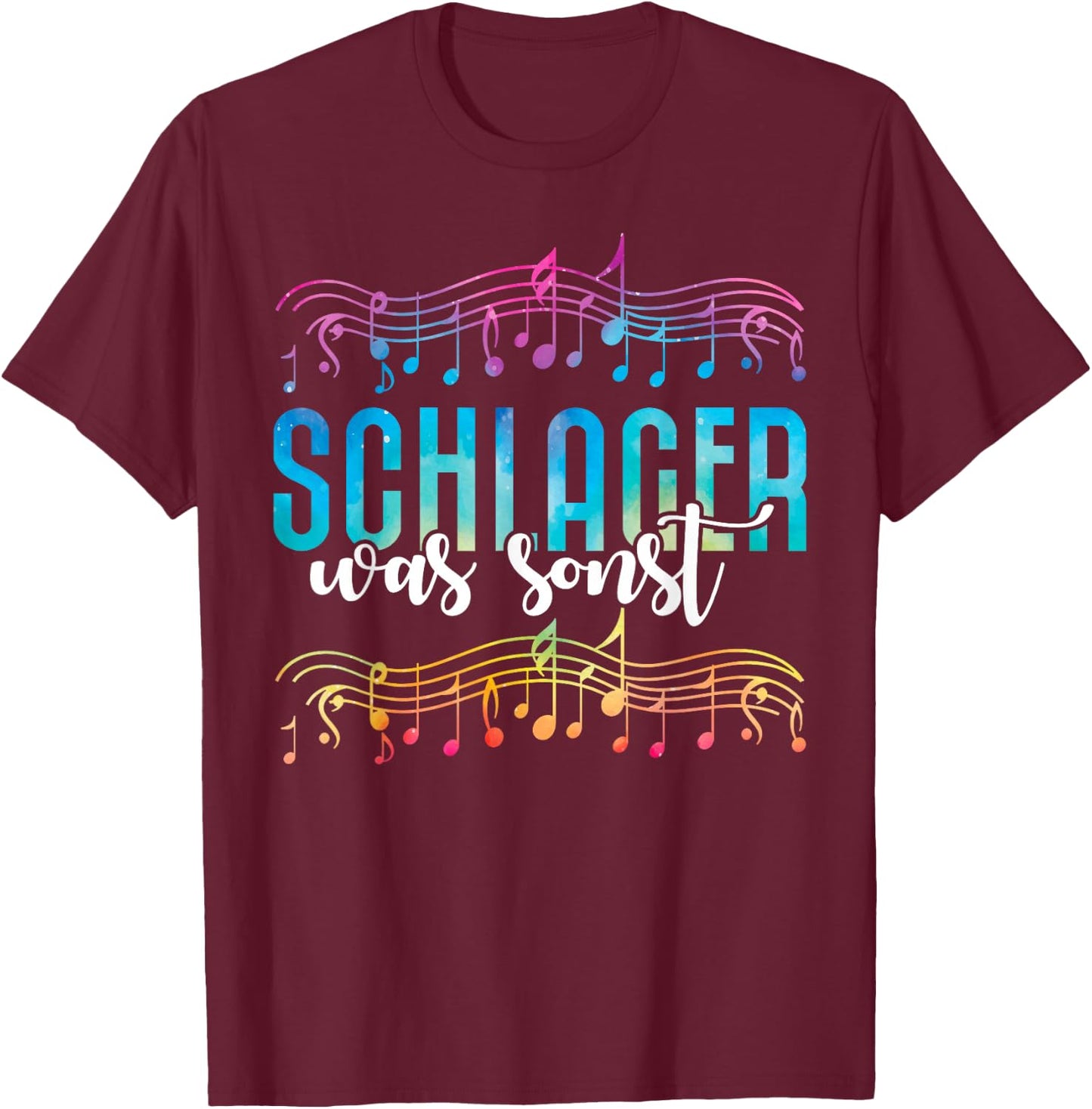 Schlager Was Sonst I Lover Schlagermusik Schlagerparty , black T-Shirt - T-Shirt | Maroon