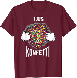 Confetti 100% Carnival Party Costume , black T-Shirt - T-Shirt | Maroon
