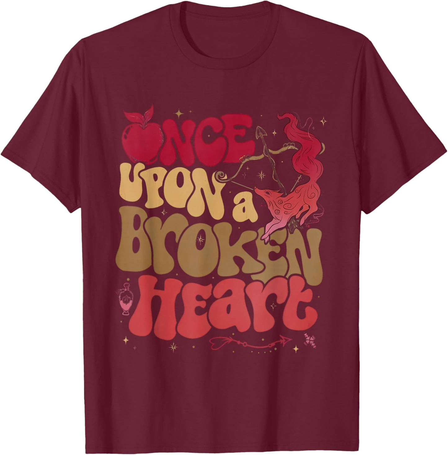 Once Upon A Broken Heart Romance The Archer And The Fox T-Shirt - T-Shirt | Maroon