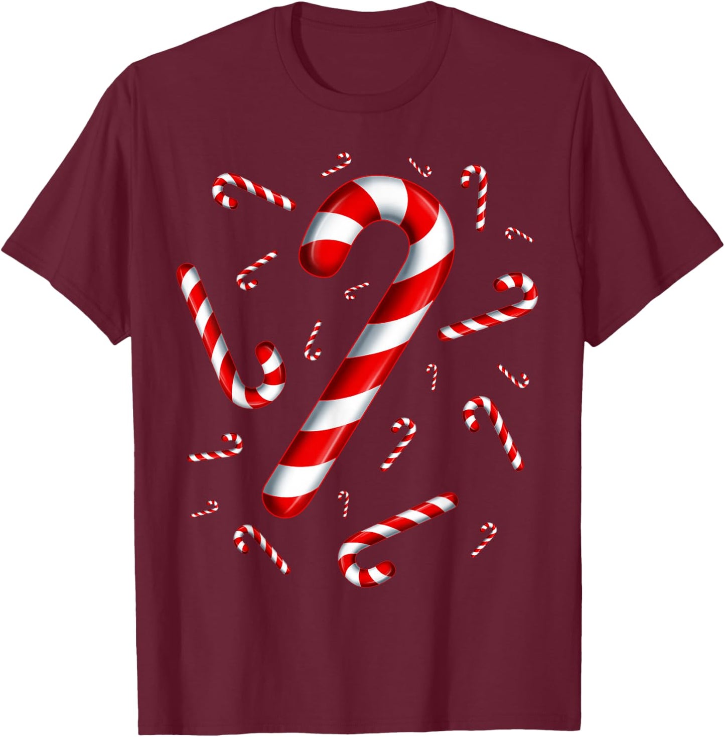 Candy Cane Christmas Candy Matching Family T-Shirt - T-Shirt | Maroon