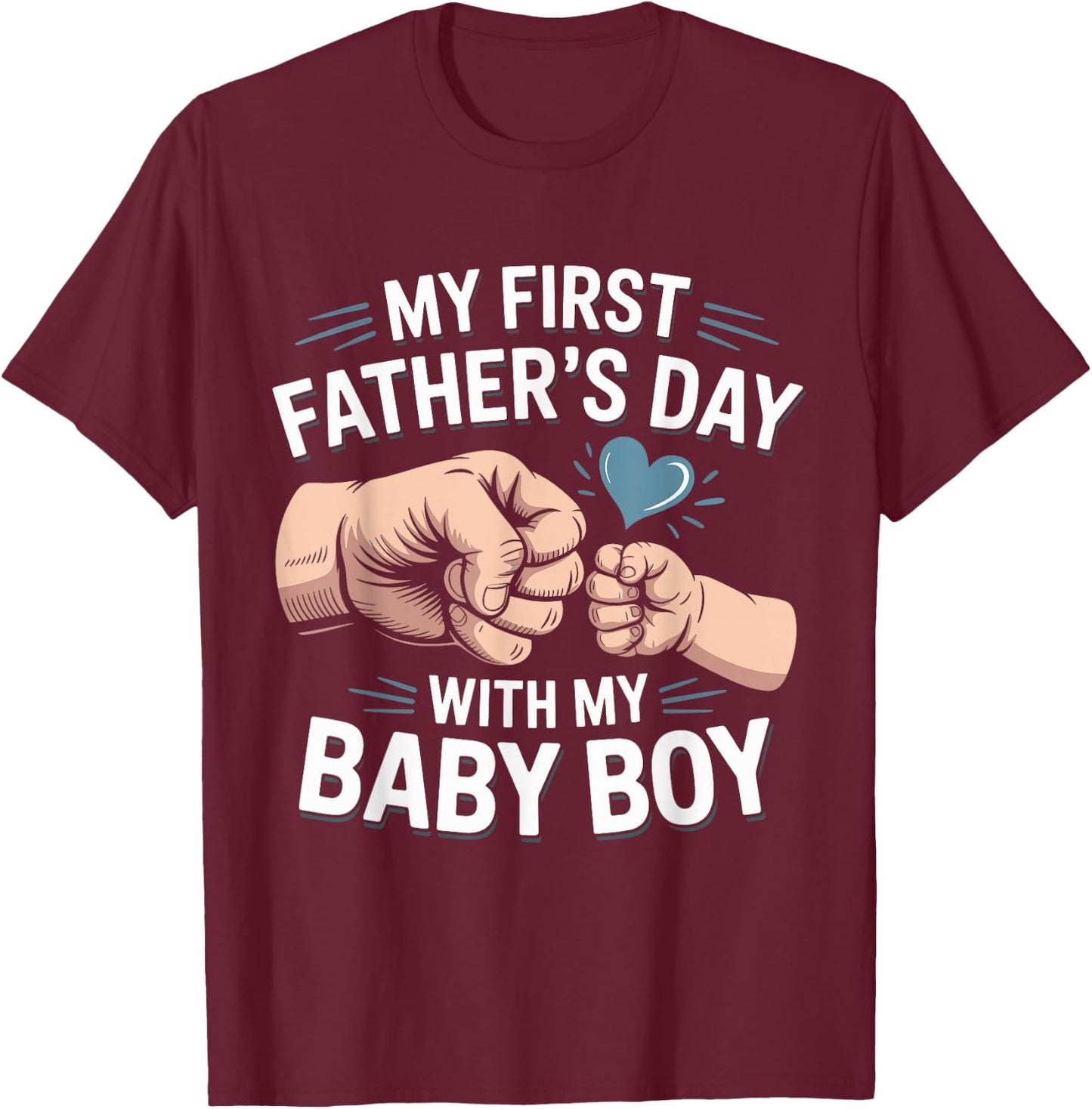 Mein erster Vatertag Baby Junge Erstes Mal Papa Neugeborener Sohn T-Shirt - T-Shirt | Maroon