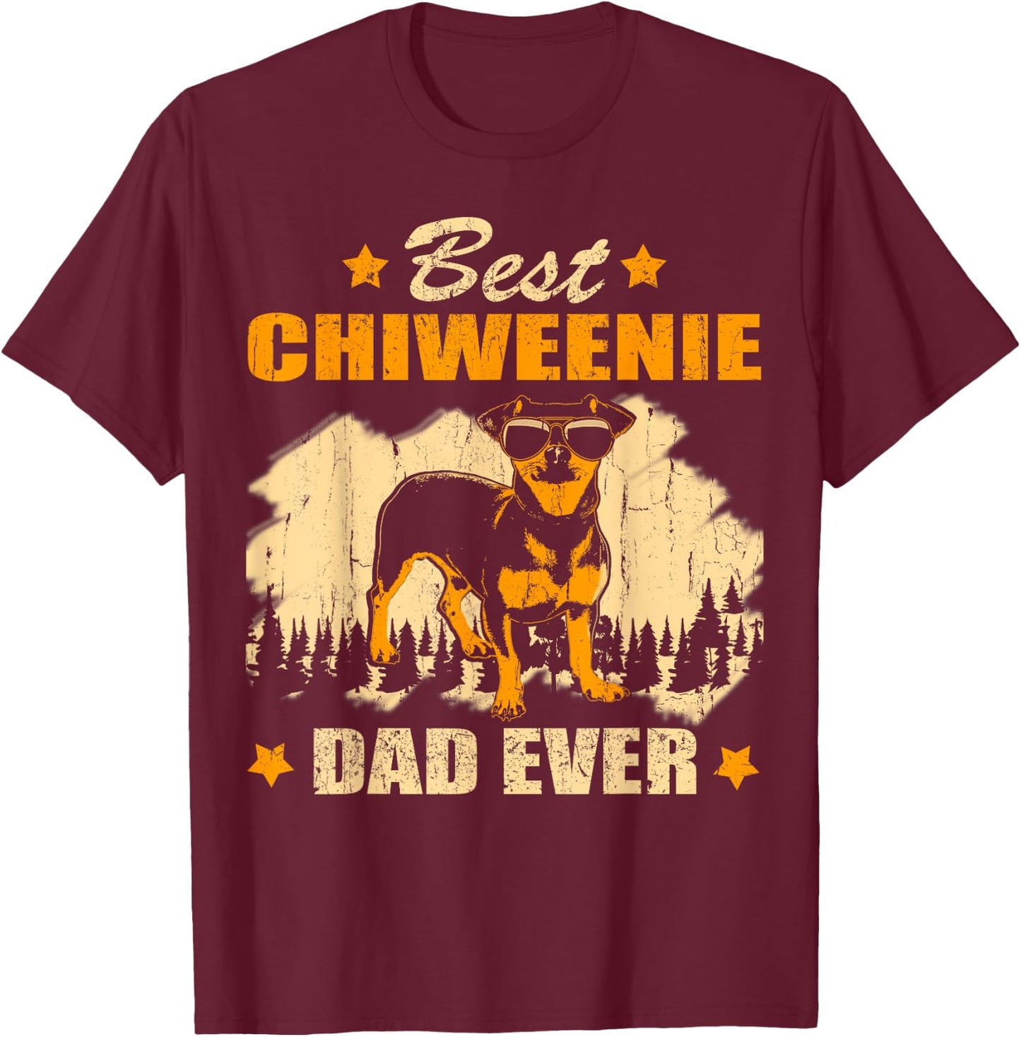 Chiweenie And Dog Dad - Best Friends Dog Father T-Shirt - T-Shirt | Maroon