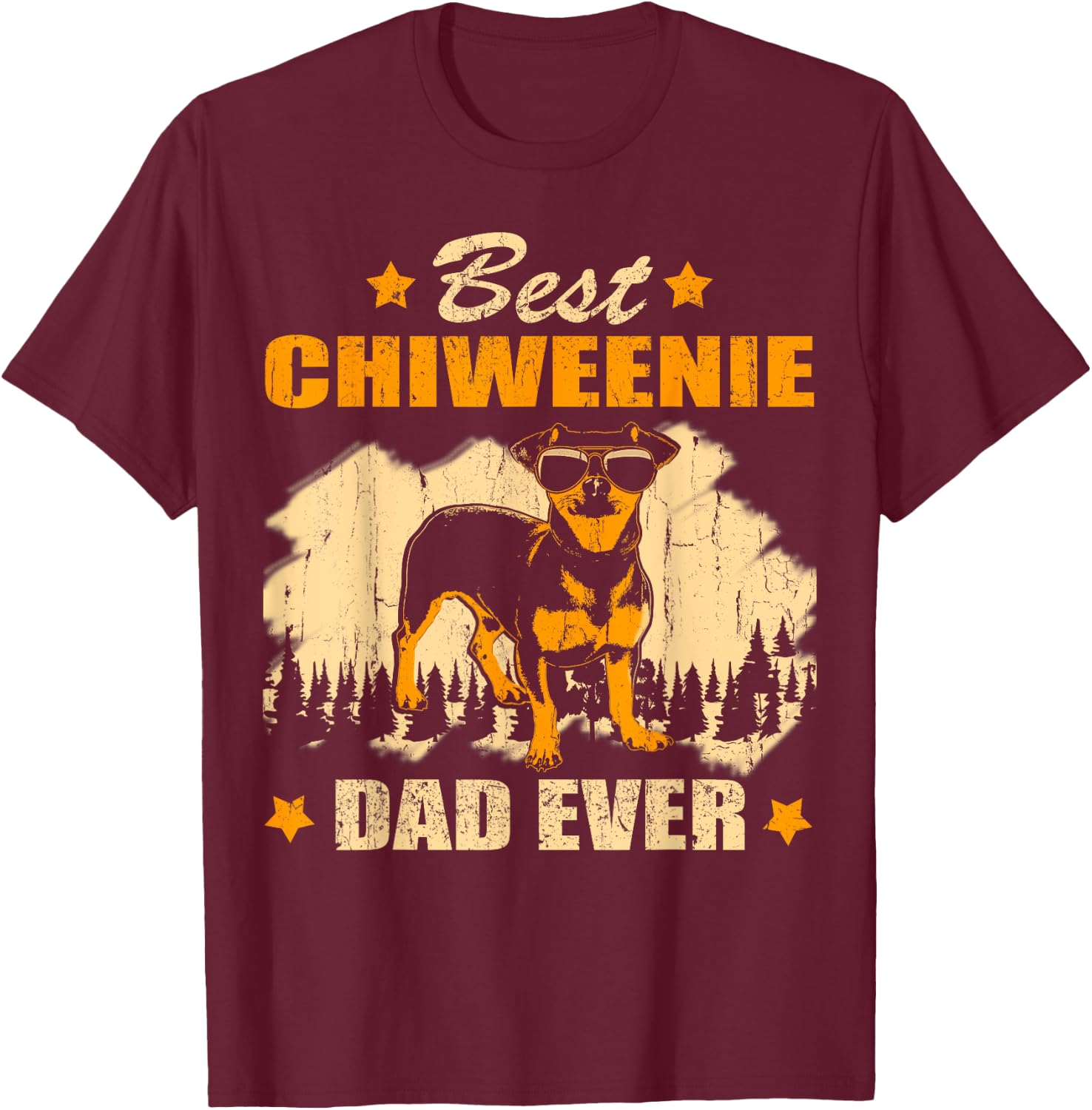 Chiweenie And Dog Dad - Best Friends Dog Father T-Shirt - T-Shirt | Maroon
