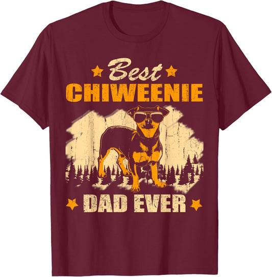 Chiweenie And Dog Dad - Best Friends Dog Father T-Shirt - T-Shirt | Maroon