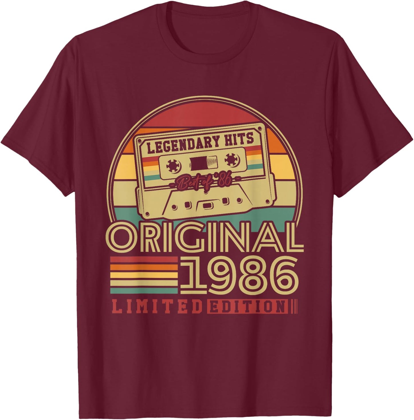 Original 1986 40th Birthday Vintage Gift Man Woman T-Shirt - T-Shirt | Maroon