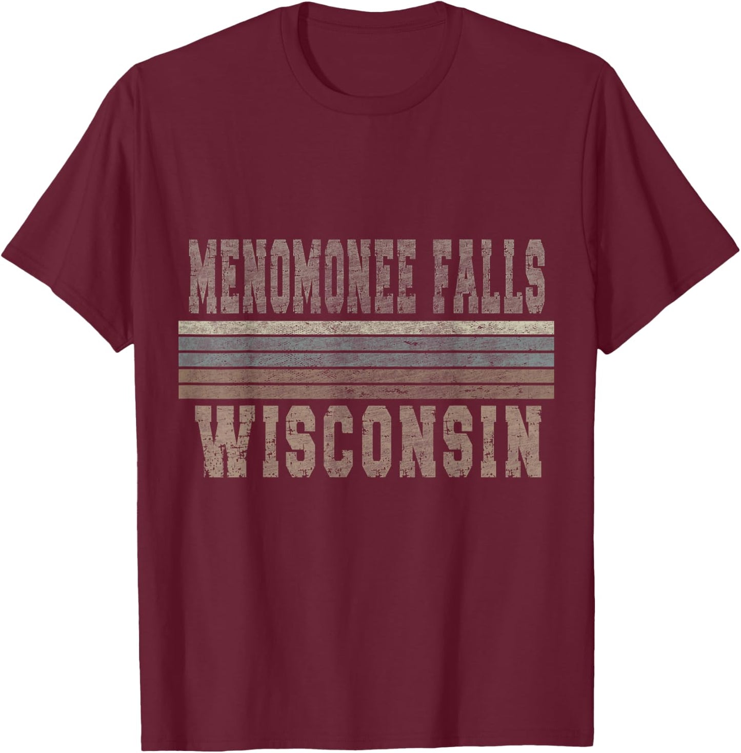 Retro Menomonee Falls Wisconsin T-Shirt - T-Shirt | Maroon