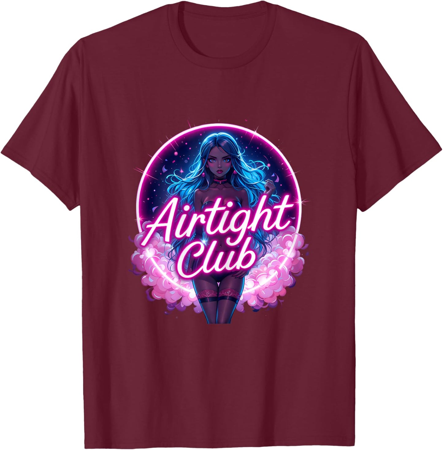 Airtight Club Swinger Lifestyle Naughty Adult Humor Graphic T-Shirt - T-Shirt | Maroon