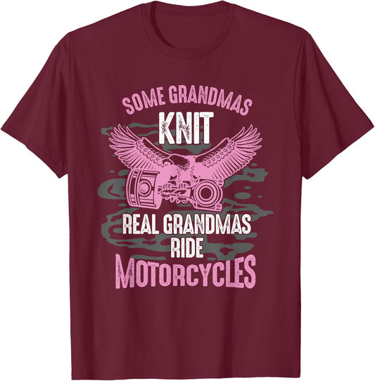 Motorcyclist, grandmother, motorist, cyclist, grandma T-Shirt - T-Shirt | Maroon